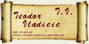 Teodor Vladičić vizit kartica